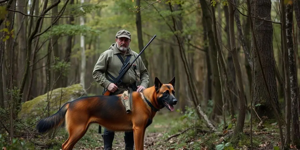 Jagdhaftpflichtversicherung: Jäger mit Hund im Wald