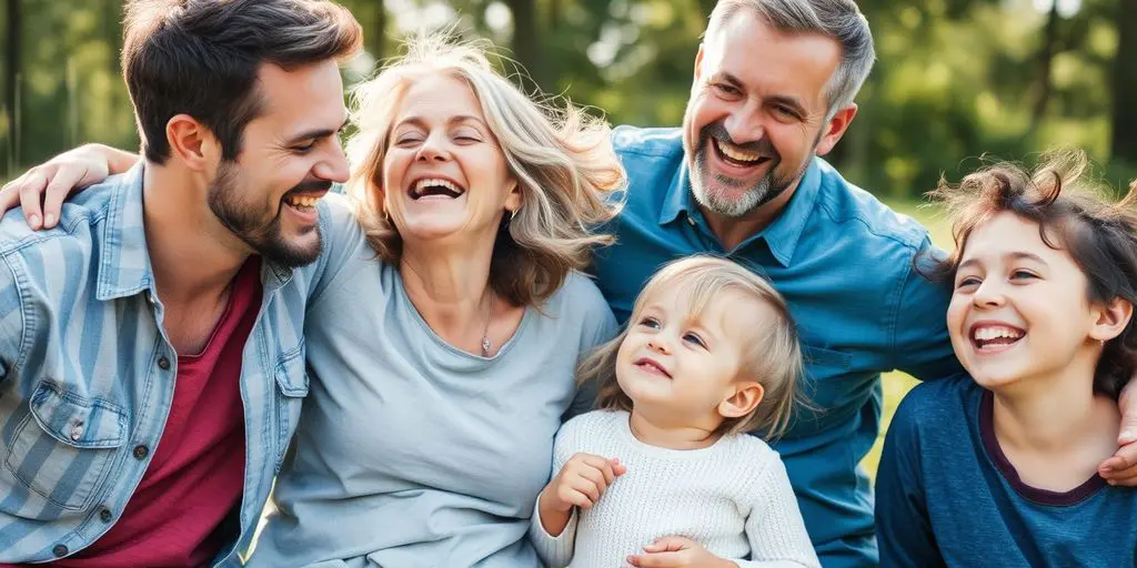 Glückliche Familie im Freien