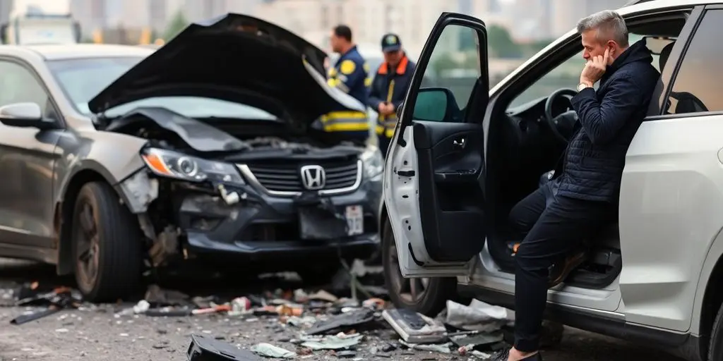 Kollision: Zwei beschädigte Autos nach einem Unfall.