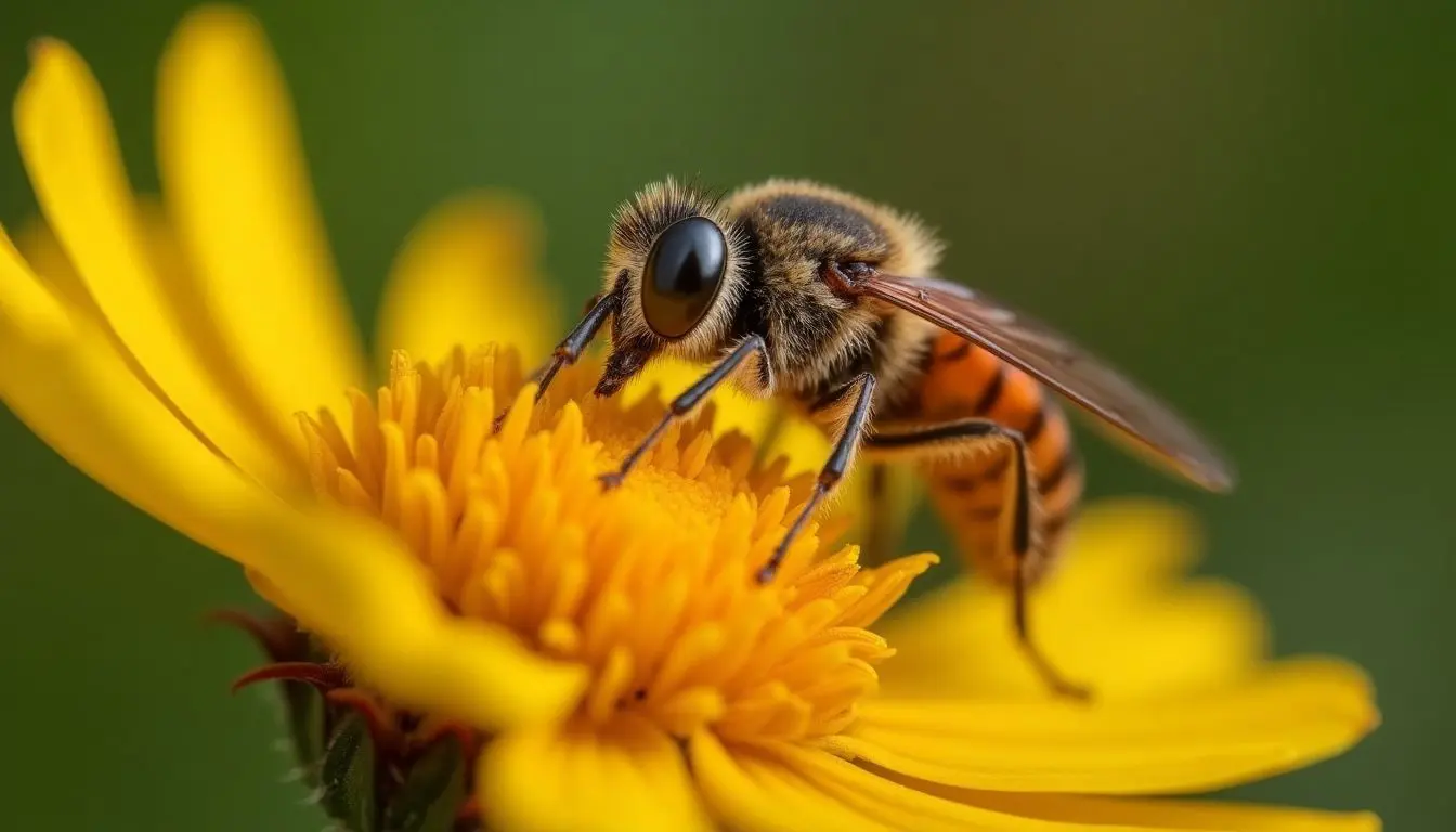 Insektenstiche in der Unfallversicherung: Nahaufnahme einer Biene