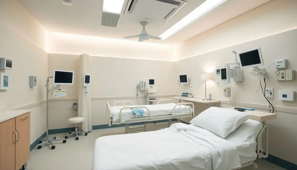 Krankenhaustagegeld: Modernes Krankenhauszimmer mit 2 Betten