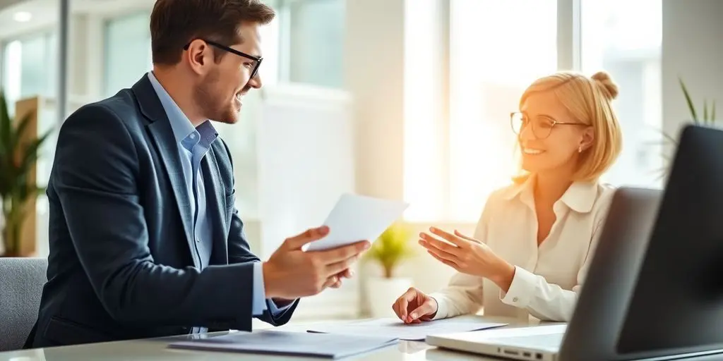 Berater und Kunde im modernen Büro