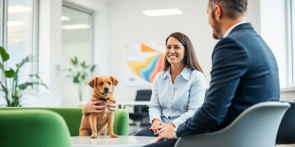 Beratungsgespräch zur Tierseuchenversicherung im modernen Büro