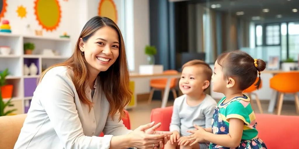 Junge Therapeutin behandelt bei der WMF BKK versicherte Kinder