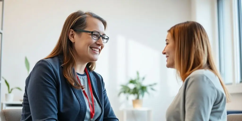 Junge Dame ist bei der AOK Nordost versichert und lässt sich von einer Therapeutin behandeln.