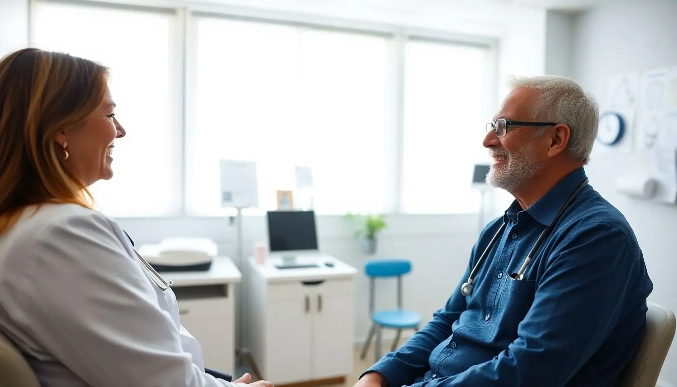 Arzt bespricht mit Patientin die Behandlung von Arthrose