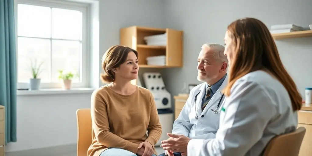 Patient und Arzt im Gespräch über Autoimmunhämolytische Anämie.