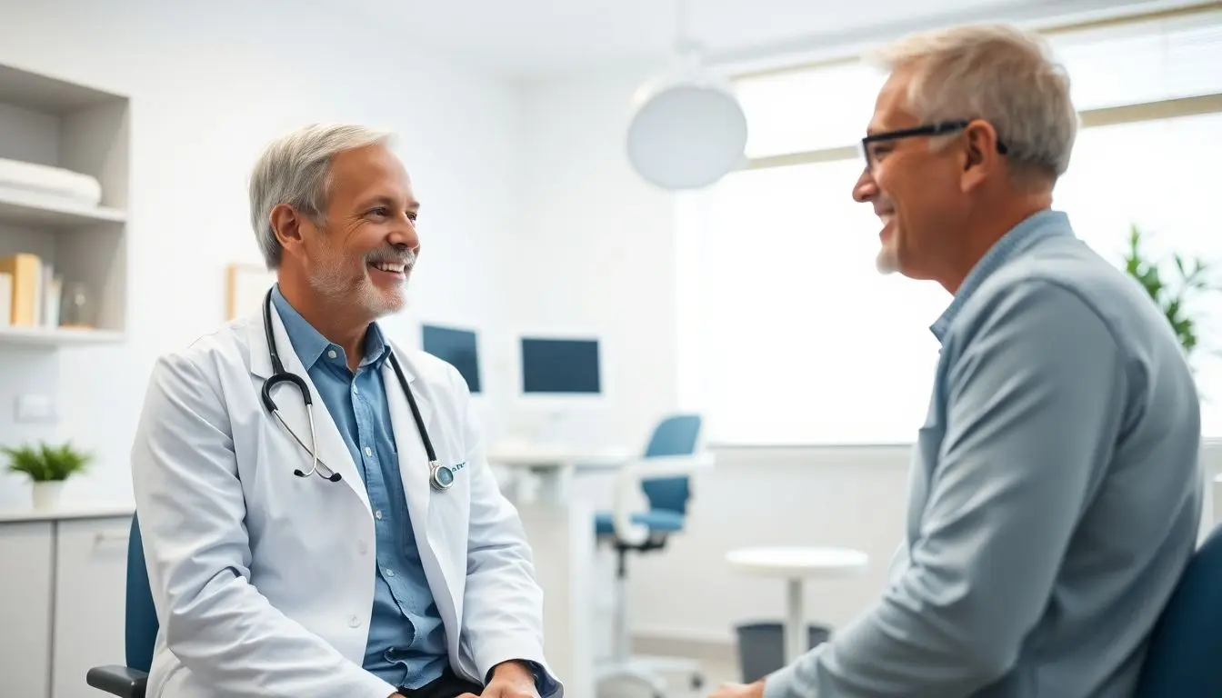 Arzt behandelt Asthma bei einem Patienten.