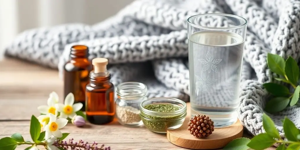 Beruhigende Kräuter und Wasser für Blasenentzündung.