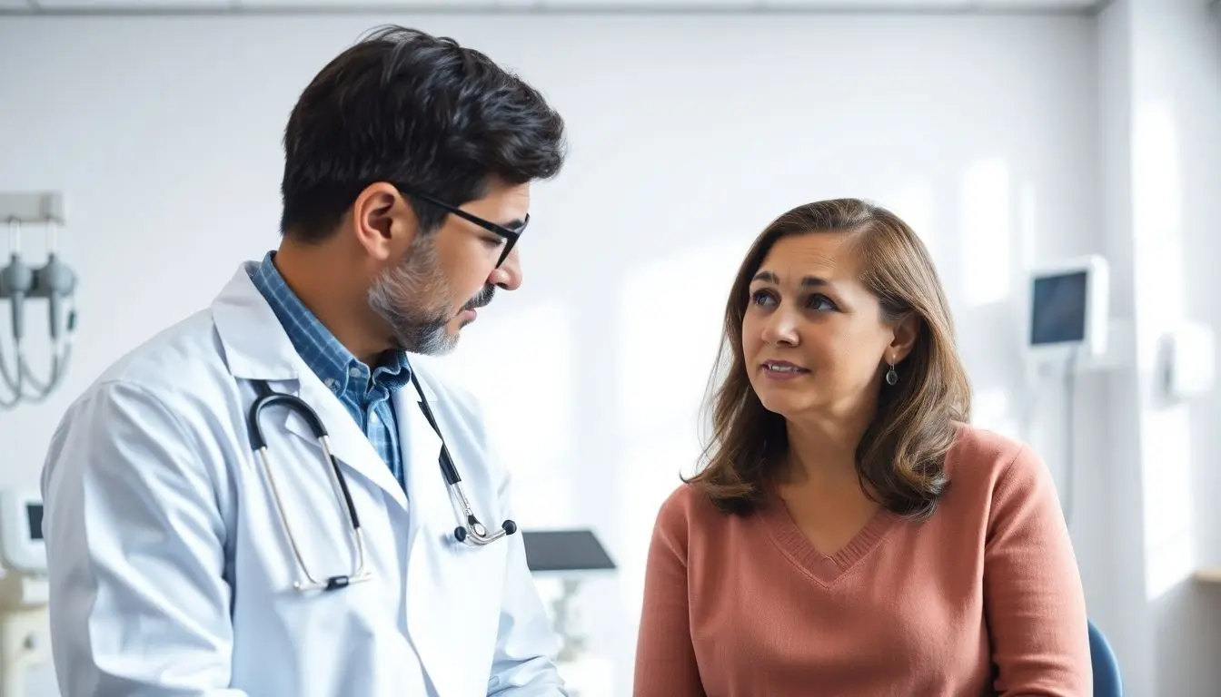 Campylobacter: Doctor and patient consultation in a bright medical office.