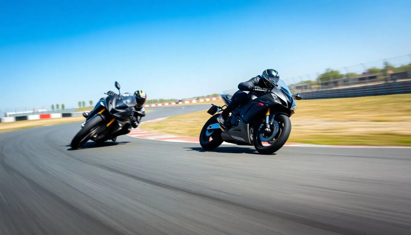 rackday Ticketversicherung: Motorrad auf der Rennstrecke während eines Trackday-Events.