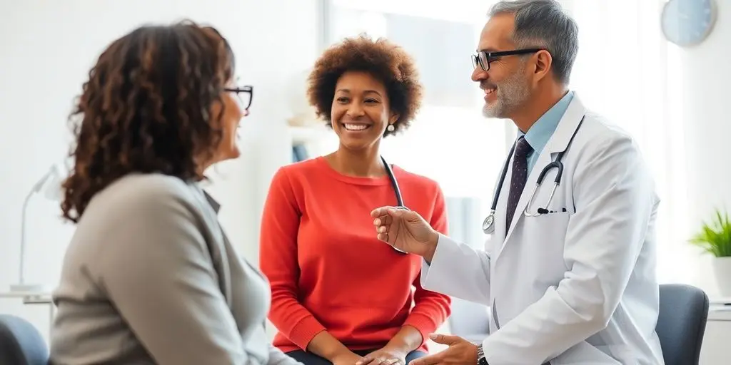 Miller Fisher Syndrom: Patient und Arzt in heller medizinischer Praxis.