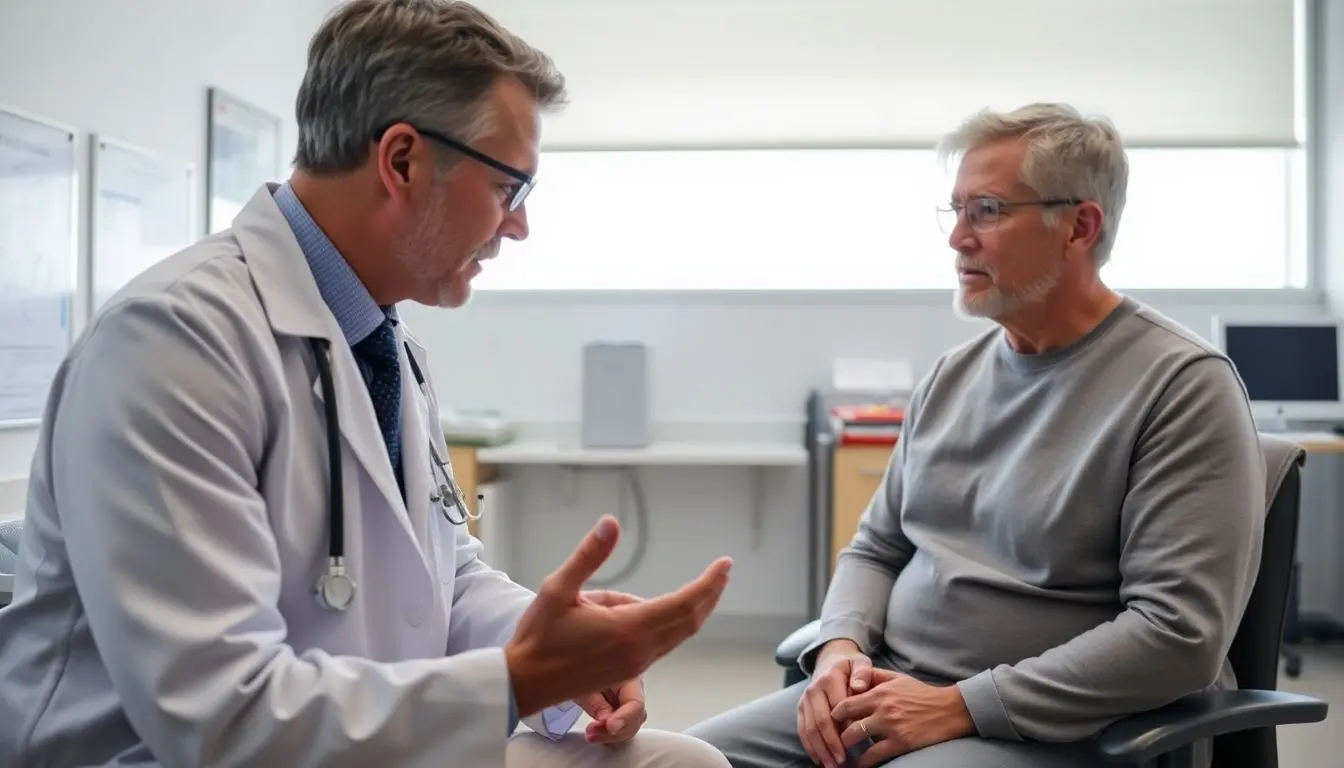 Arzt behandelt Phantomschmerzen bei einem Patienten