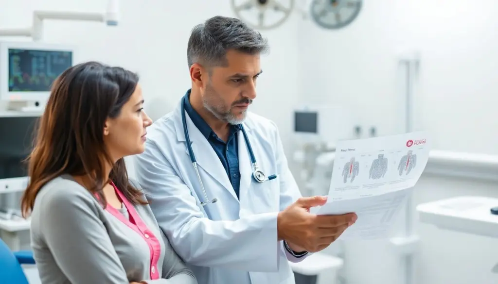 Doctor consulting with a patient about Zyklosporiasis.