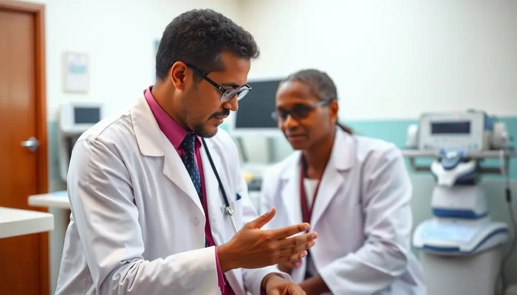 Doctor examining a patient for Krim-Kongo fever.