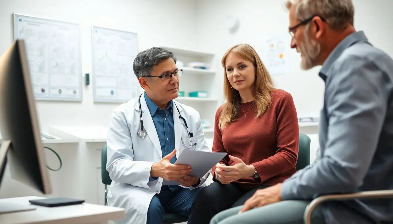 Ringelröteln: Doctor consulting a patient about Ringelröteln.
