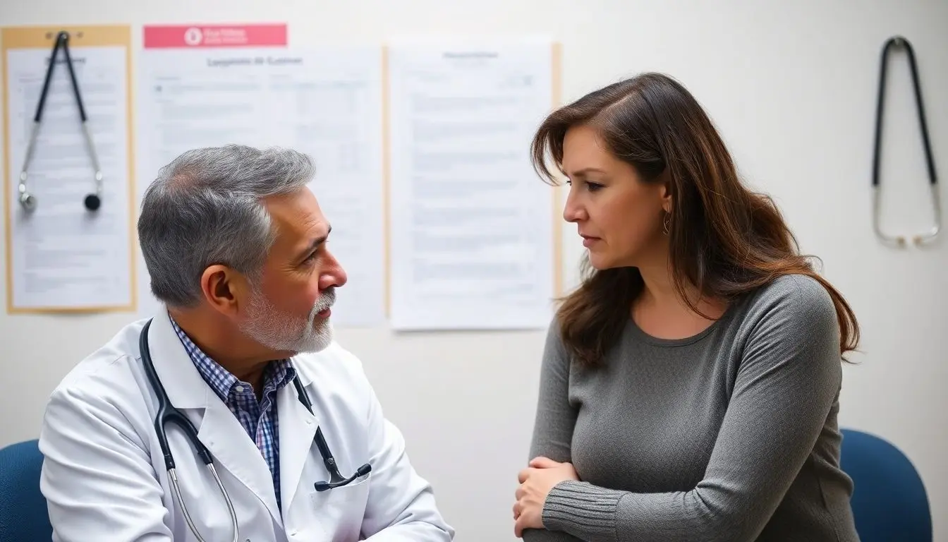 Doctor consulting with a patient about Lymphogranuloma.