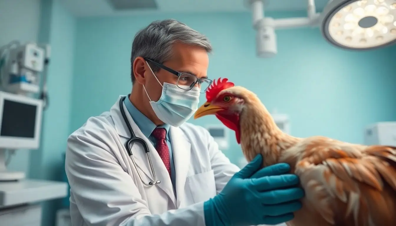 Doctor examining a patient in a medical setting.
