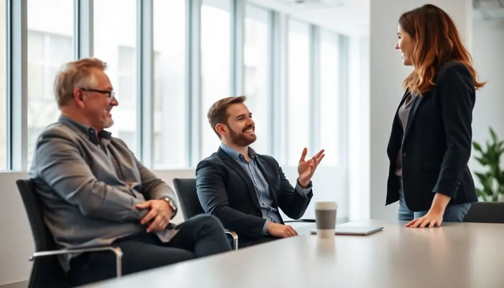 Gesundheitsmanager: Meeting in einem hellen Büro