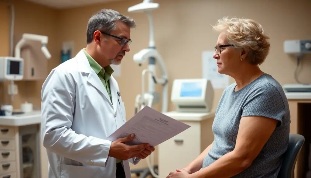 Sandmückenfieber: Doctor consulting with a patient about sandfly fever.
