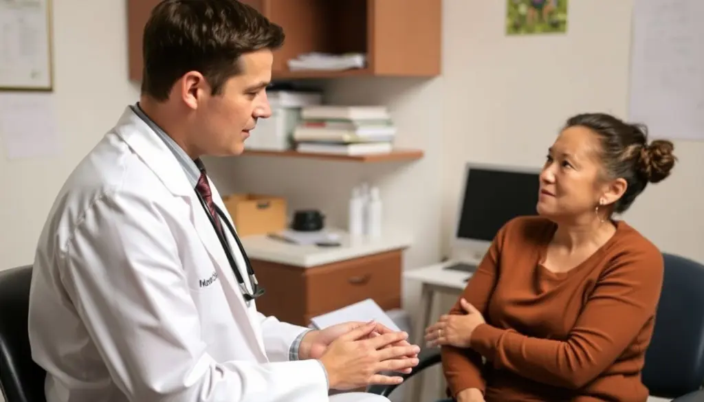Läuserückfallfieber: Doctor consulting with a patient about relapsing fever.