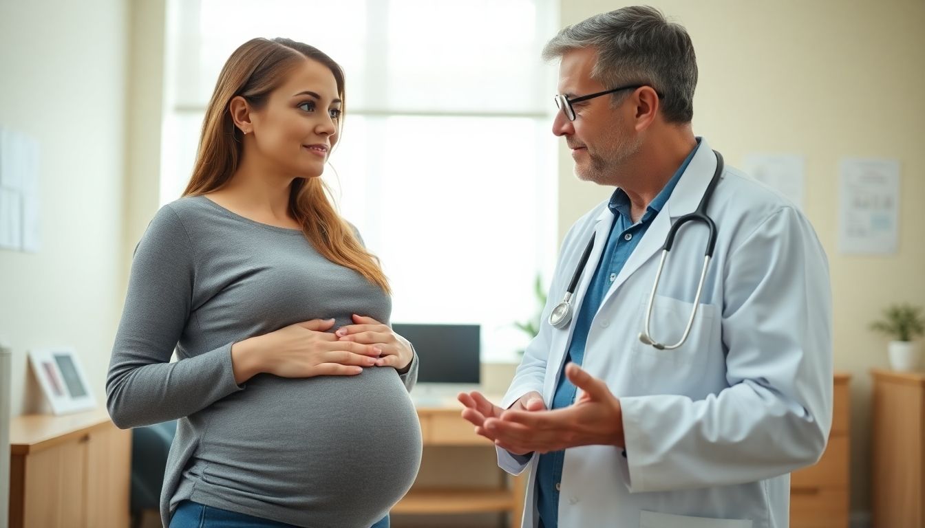 Laktoseintoleranz und Schwangerschaft: Schwangere Frau im Austausch mit Arzt