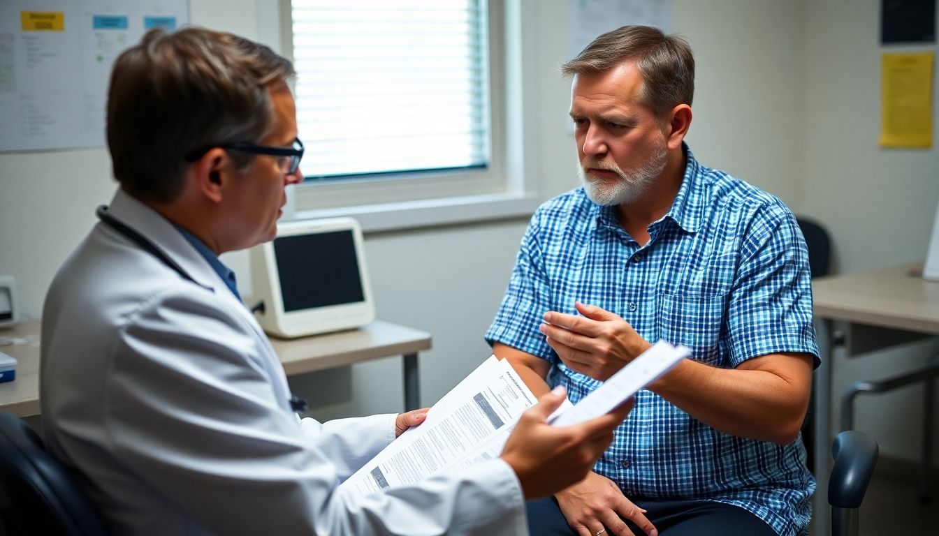 Hendravirus und seine Auswirkungen: Doctor consulting with a patient about Hendravirus.