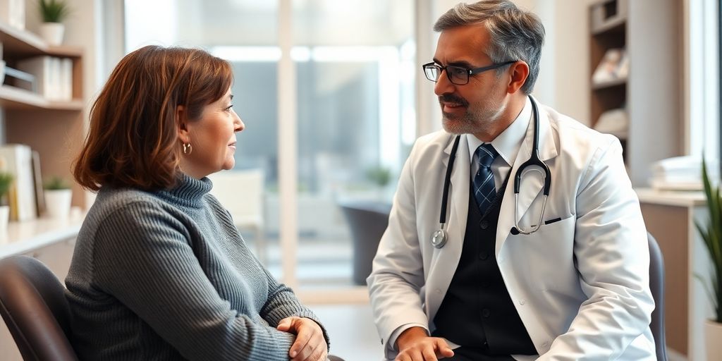 Patient und Arzt im Gespräch über Langzeitfolgen von FSME.