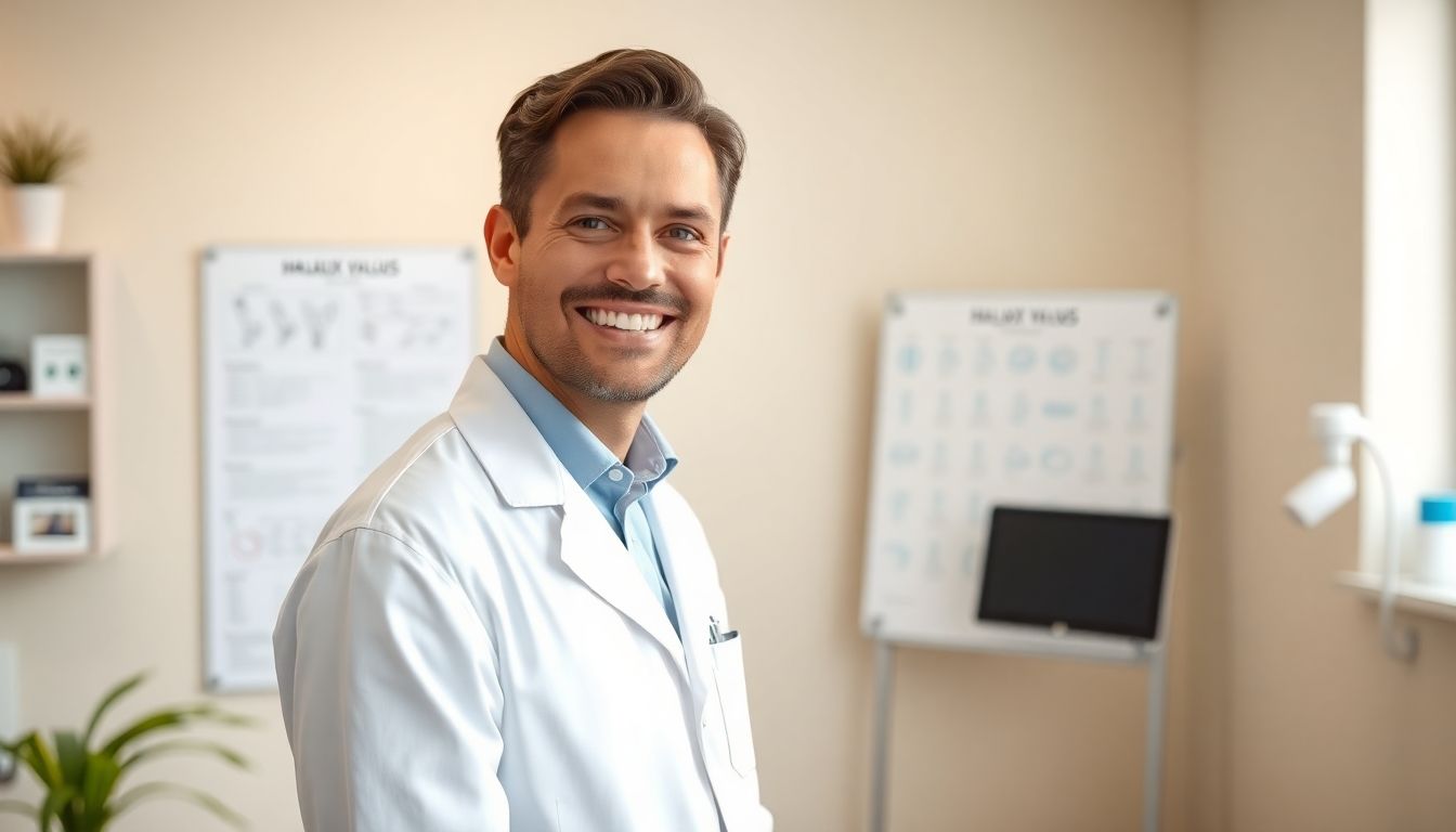 Arzt empfiehlt Prävention von Hallux valgus