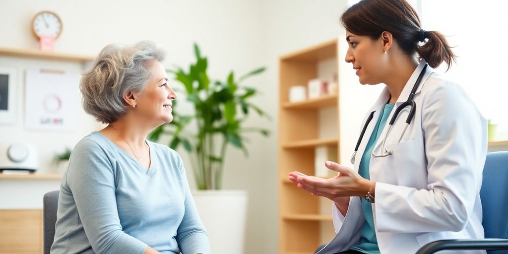 Arzt bespricht Diagnoseverfahren bei Brustkrebs