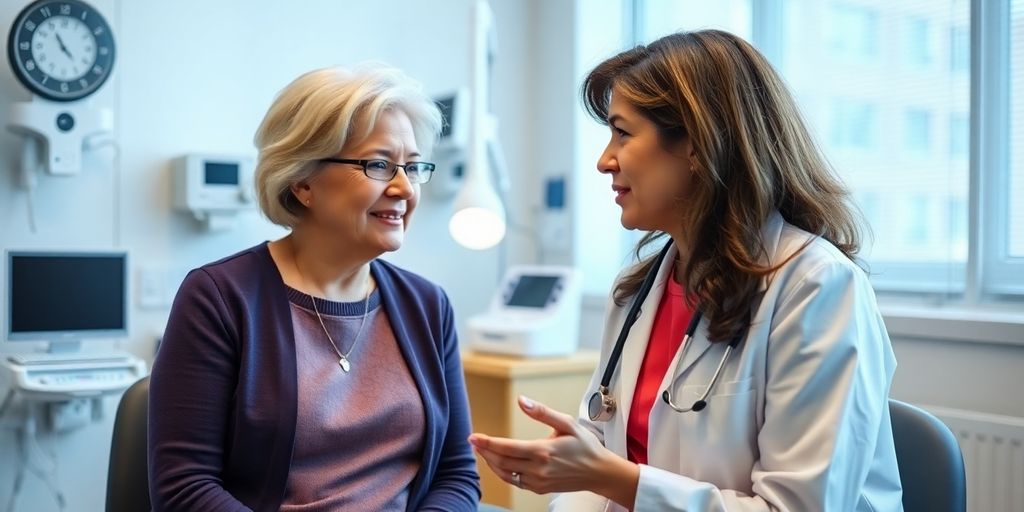 Brustkrebs und genetische Faktoren: Patient und Arzt im Gespräch über Brustkrebs.