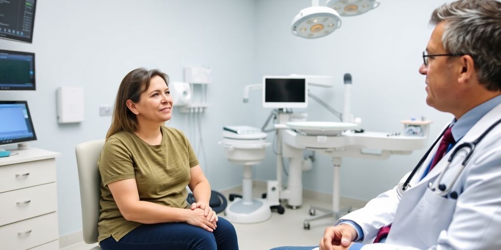 Arzt bespricht mit Patientin Budd-Chiari-Syndrom