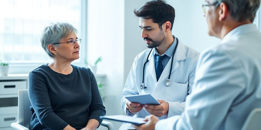 Patient und Arzt im Gespräch zur Eosinophilie.