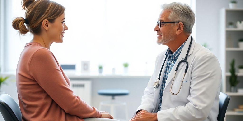 Chondrokalzinose und andere Erkrankungen: Arzt im Gespräch mit einer Patientin
