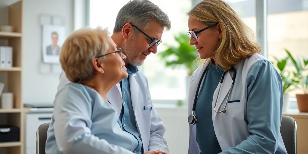 Patient und Arzt diskutieren die Therapieansätze bei der Creutzfeldt-Jakob-Krankheit