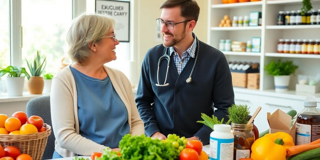 Patient und Arzt im Gespräch über Ernährung und autoimmunhämolytische Anämie