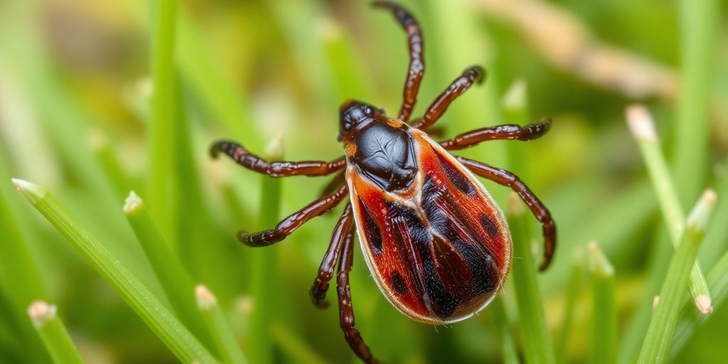 Langzeitfolgen und Spätfolgen der Borreliose: Zecke auf Gras, wichtig für Borreliose-Bewusstsein.