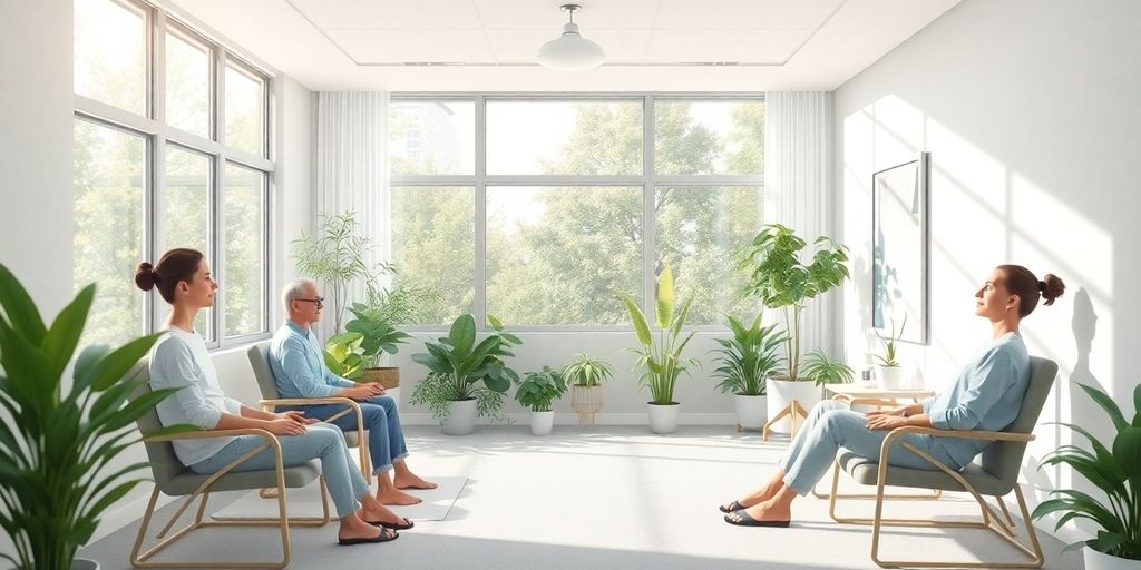 Rehabilitation bei Berufsasthma: Rehabilitationsumgebung für Asthma-Patienten mit Pflanzen.