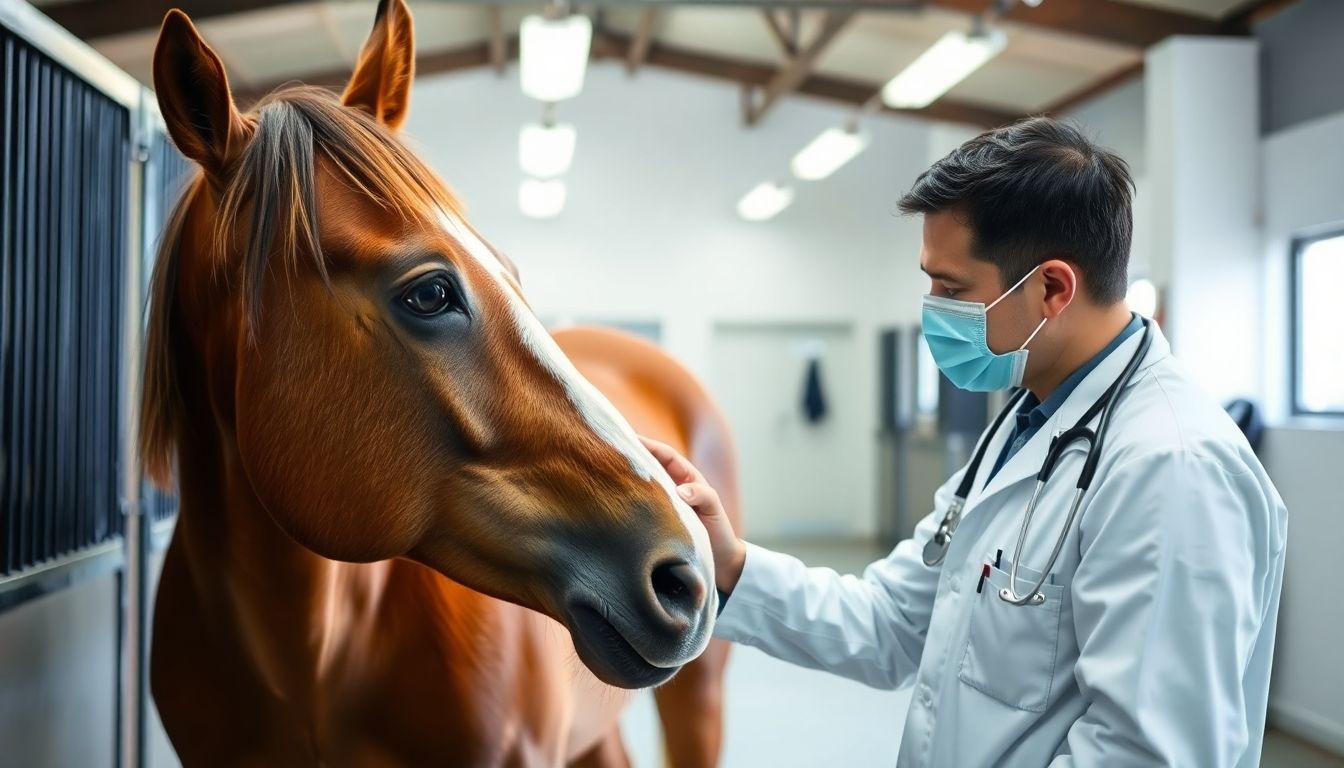 Prävention von Askaridose: Tierarzt behandelt Pferd