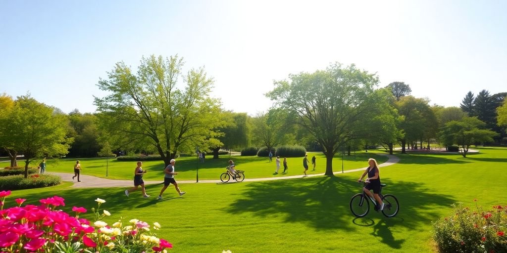 Gesunde Lebensstiländerungen in einem grünen Park.