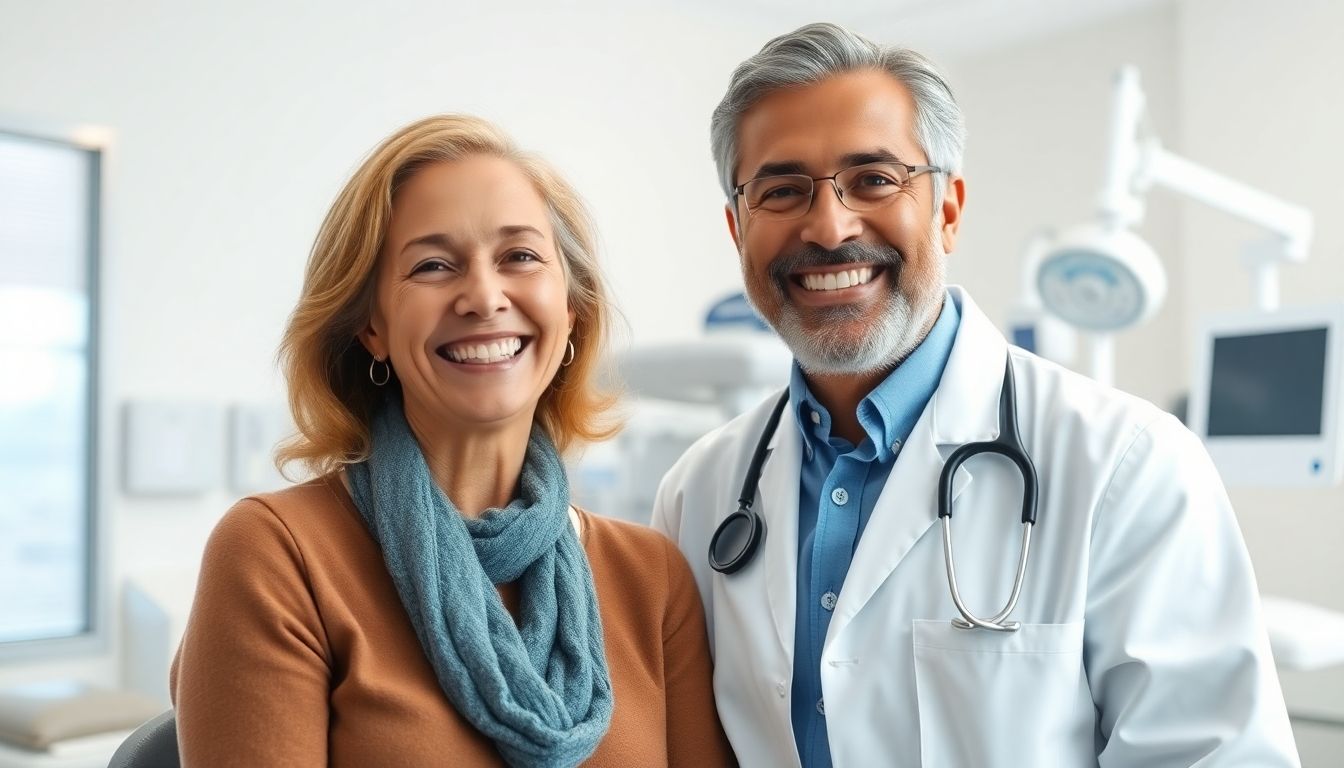 Diagnose eines Aortenaneurysmas: Arzt und Patientin in heller Umgebung