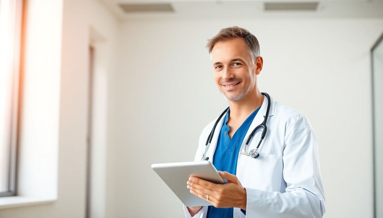 Langzeitüberwachung bei Aortenaneurysma: Arzt im Tablet im Krankenhaus