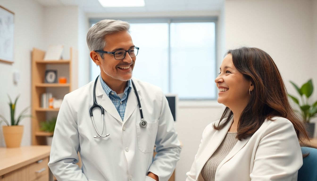 Arzt informiert Patientin über Akrozyanose