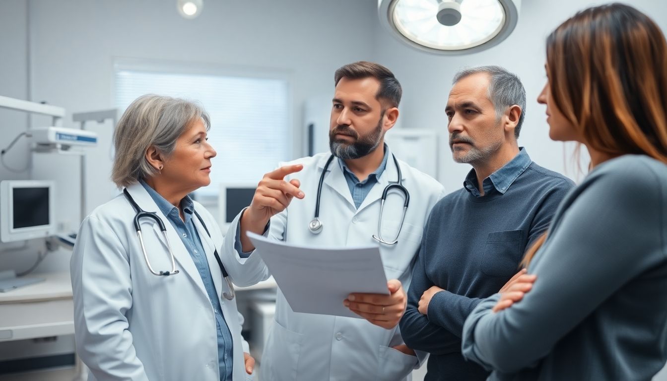 Schweinefinnenbandwurm: Doctor consulting with a patient about health issues.