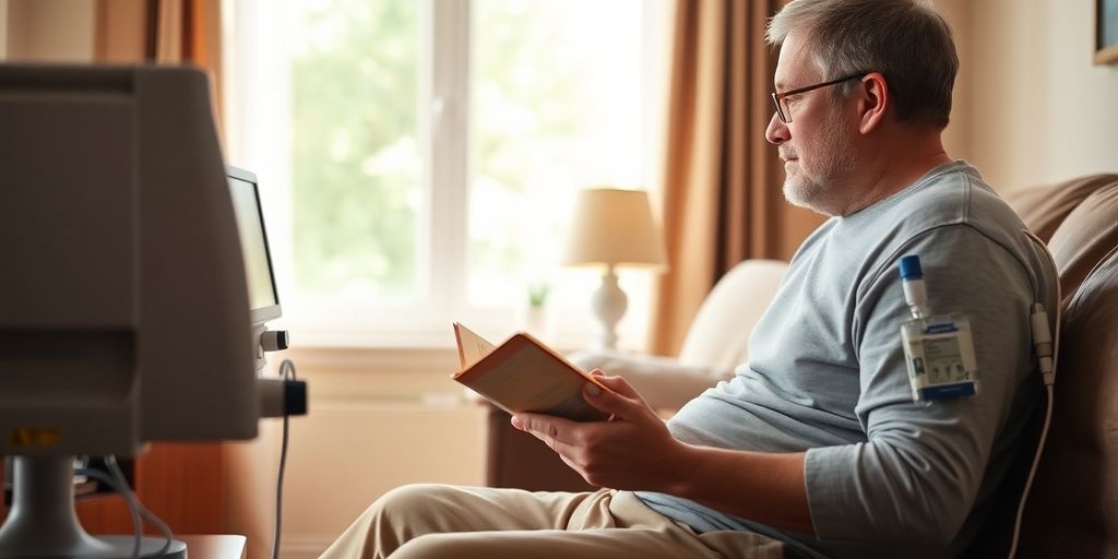 Patient erhält Peritonealdialyse zu Hause