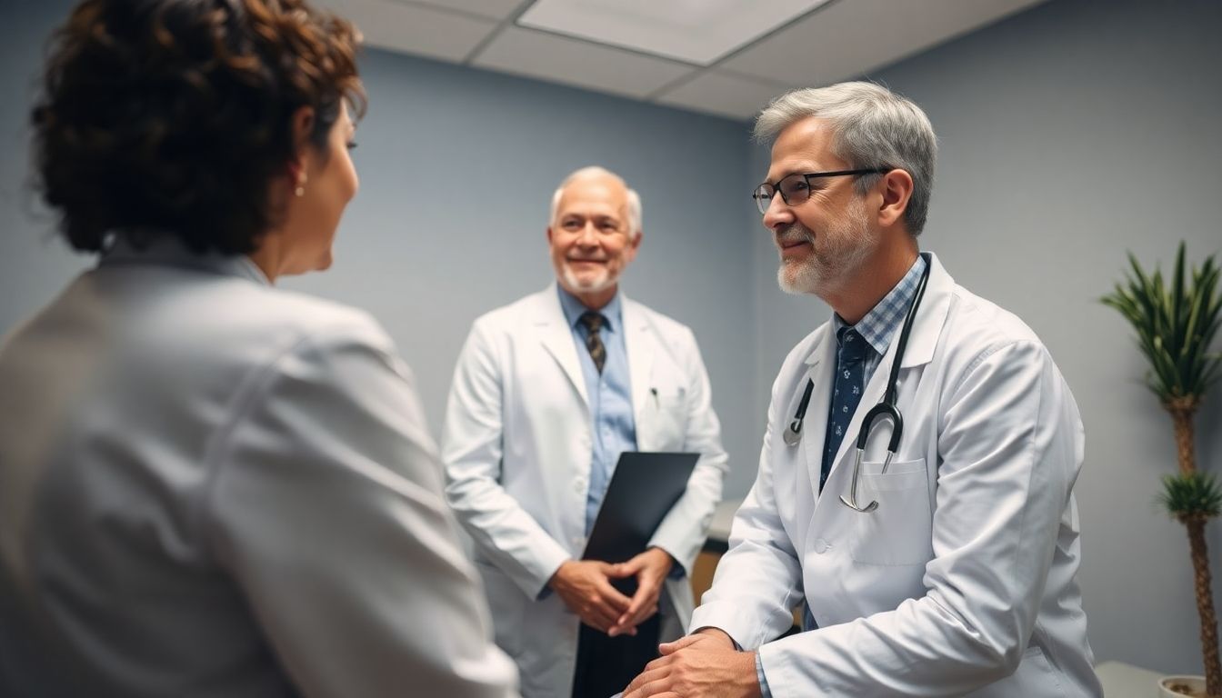 Kieferorthopäde spricht mit Patientin über Zahnspange für Erwachsene.