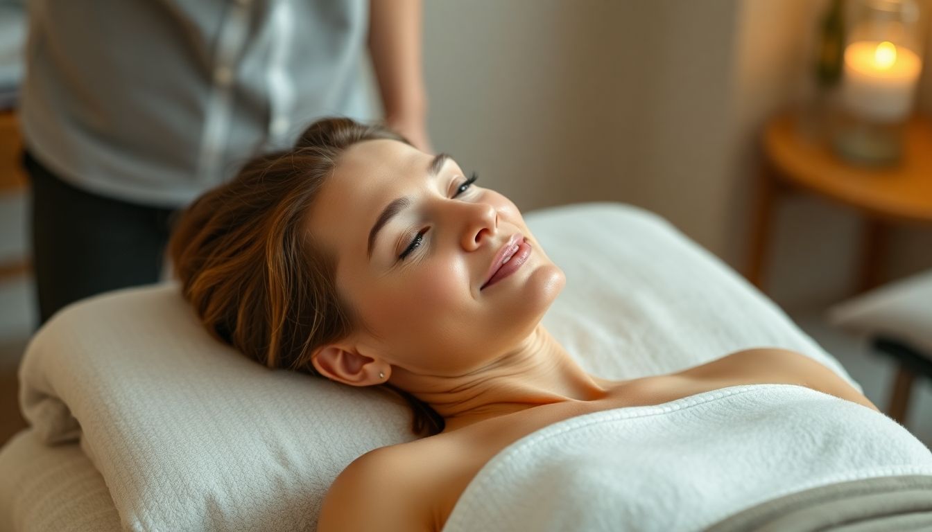 Patientin lächelt während einer Moxibustion-Behandlung.