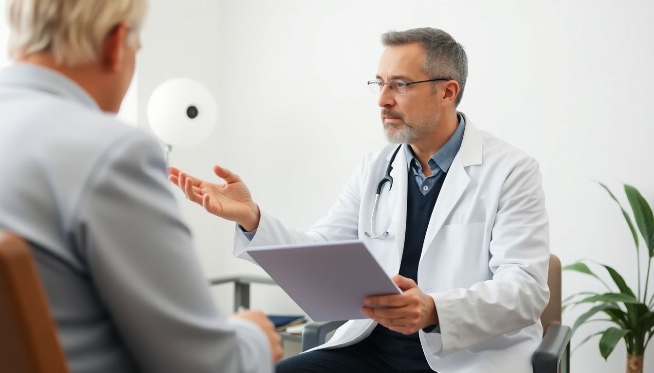 Doctor consulting with a patient about Eigenbluttherapie.