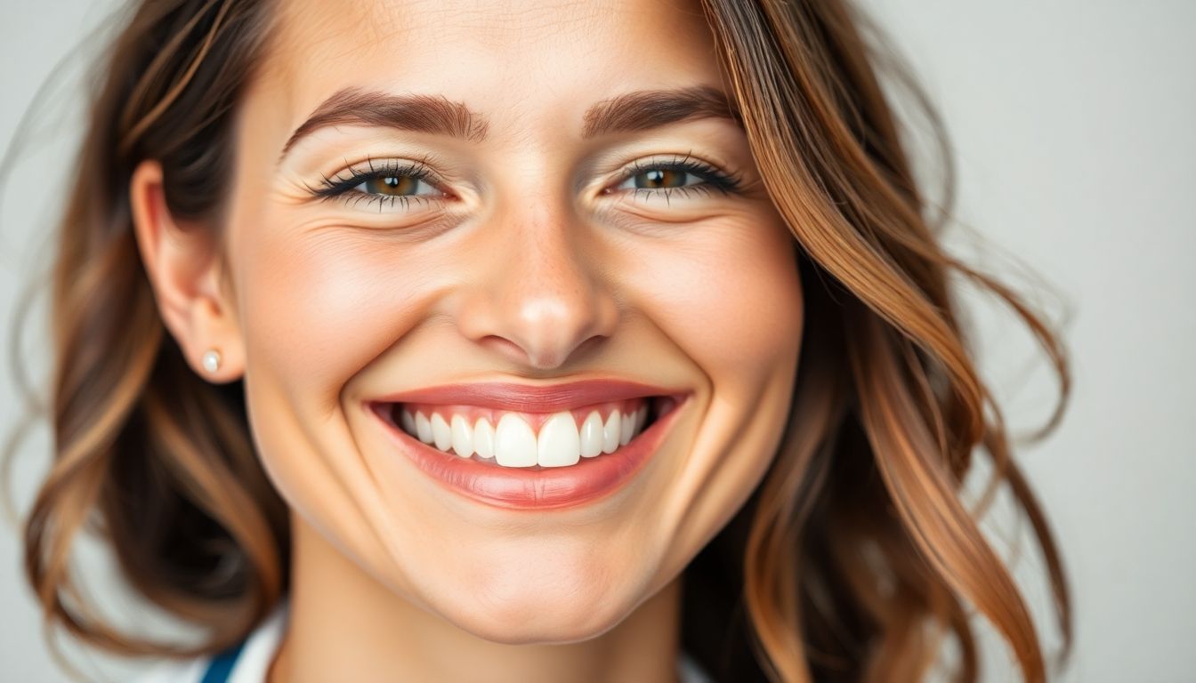 Zahnarzt lächelt mit perfekten Zahnimplantaten