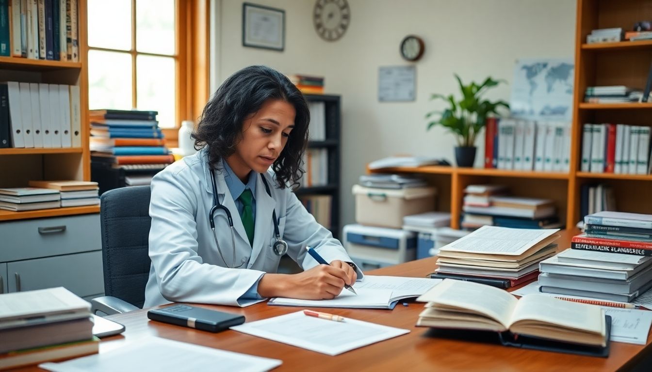 Forschung zur Hautleishmaniose: Arzt am Schreibtisch